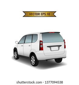 Car white isolate on the background. Ready to apply to your design. Vector illustration.