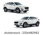 Car white isolated on the background. Ready to apply to your design. Vector illustration.