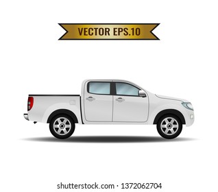 The car white isolated on the background. Ready to apply to your design. Vector illustration.
