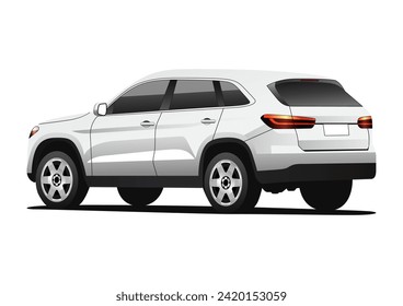 Car white set isolated on the background. Ready to apply to your design. Vector illustration.	