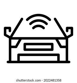 Car wifi icon outline vector. Auto signal. Remote pilot