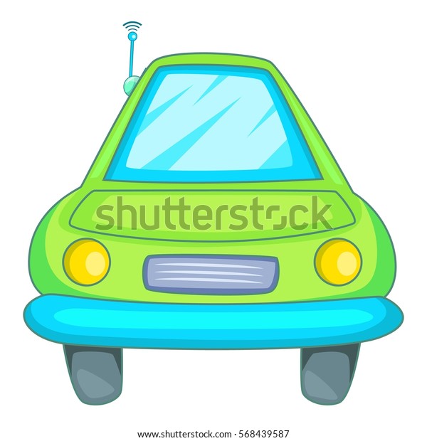 Car with wifi sign icon. Cartoon\
illustration of car with wifi sign i vector icon for\
web