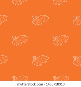 Car with wifi sign pattern vector orange for any web design best