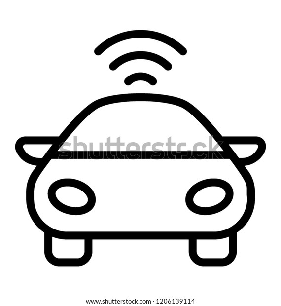 Car with wifi signals symbolic of car tracking system\
of wifi car