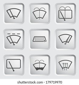 Car window dashboard sign on the button. Vector illustration.