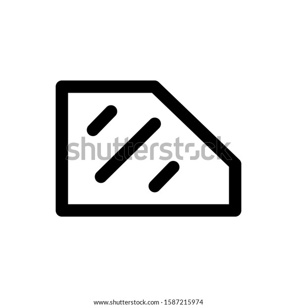 car window icon with line
style