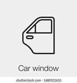 car window icon vector. Linear style sign for mobile concept and web design. car window symbol illustration. Pixel vector graphics - Vector.