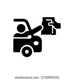 Icono de concepto de ensuciamiento de ventana de coche