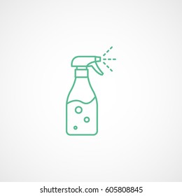 Car Window Spray Green Line Icon On White Background