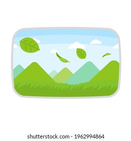Car window. summer scenery.Vector illustration that is easy to edit.
