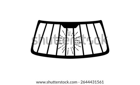 Car Window Sunshade, black isolated silhouette