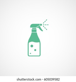 Car Window Washer Spray Green Flat Icon On White Background