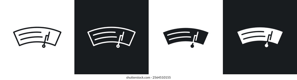 car windscreen icons collection in black filled and line style.