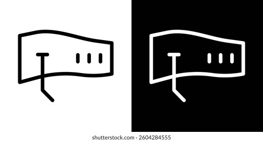 car windscreen icons vectors set in stroke line style.