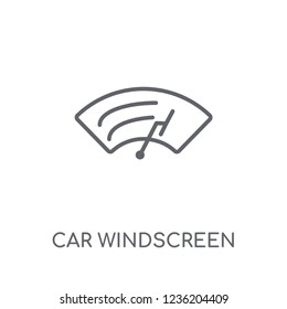 car windscreen linear icon. Modern outline car windscreen logo concept on white background from car parts collection. Suitable for use on web apps, mobile apps and print media.
