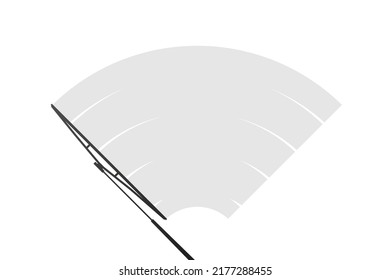 Car windscreen wiper glass, wiper cleans the windshield on blue background. Flat design. Vector illustration.