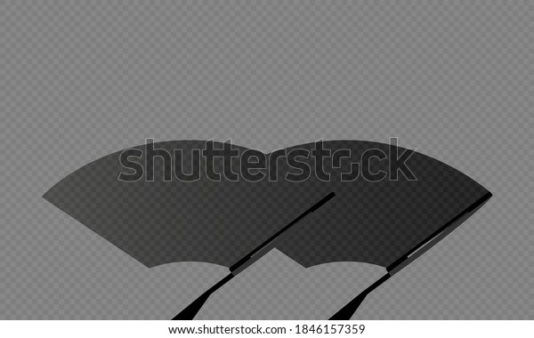 Car\
windscreen wiper glass illustration. Wiper cleans the dirty\
windshield. Vector on isolated background. EPS\
10