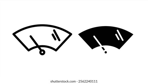 Car windscreen wiper Icon collection in filled and stroke style.