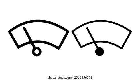 Car windscreen wiper Icons. black and white vector illustration set.