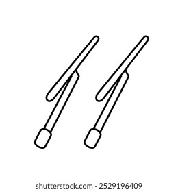 Icono del contorno del limpiaparabrisas del coche aislado en el fondo blanco.
