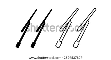 Car windscreen wiper set icon isolated on white background.
