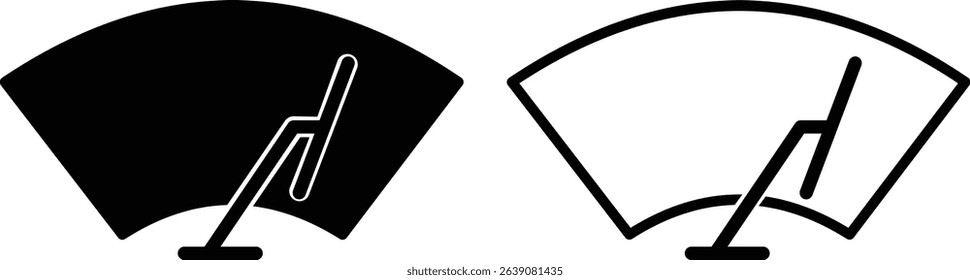 Car windscreen wiper vector icon set .

