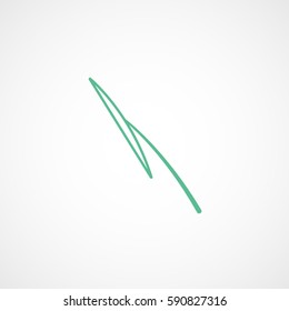 Car Windshield Brush Green Flat Icon On White Background