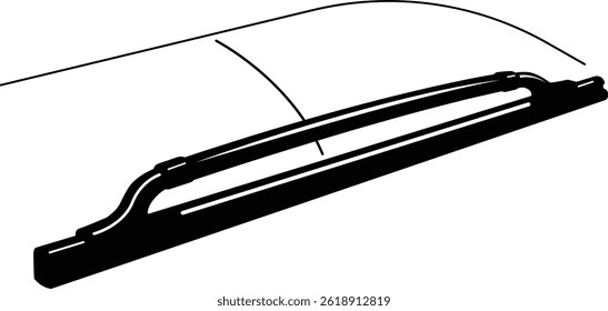 Car Windshield Wiper blacken white Vector Car Modern Automotive Accessory