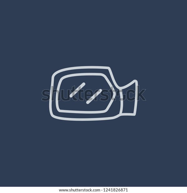 car wing mirror icon. car wing mirror linear\
design concept from Car parts collection. Simple element vector\
illustration on dark blue\
background.