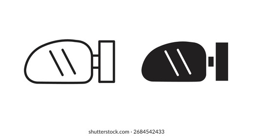 Conjunto de Vector simple de los iconos del espejo del ala del coche. sistema del símbolo de la muestra del logotipo
