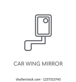 car wing mirror linear icon. Modern outline car wing mirror logo concept on white background from car parts collection. Suitable for use on web apps, mobile apps and print media.