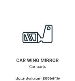 Car wing mirror outline vector icon. Thin line black car wing mirror icon, flat vector simple element illustration from editable car parts concept isolated on white background