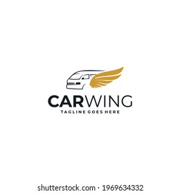 car wings logo designs vector