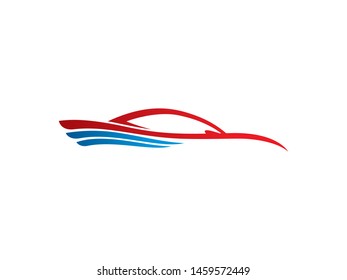Car and wings logo symbol or icon template
