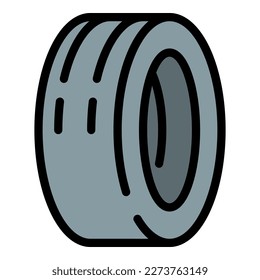 Car winter tyre icon outline vector. Auto part. Service system