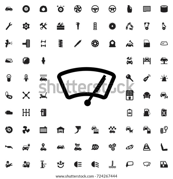 Car wiper\
icon. set of filled car service\
icons.