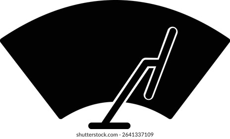 Car wiper icon. vector for vehicle windshield wipers, clear visibility, and adverse weather. black design isolated on white background. safety, and service illustrations.
