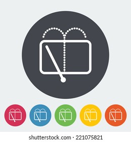 Car wiper. Single flat icon on the circle. Vector illustration.