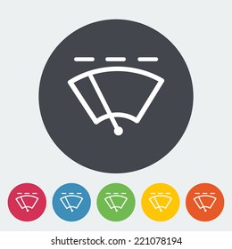 Car wiper. Single flat icon on the circle. Vector illustration.