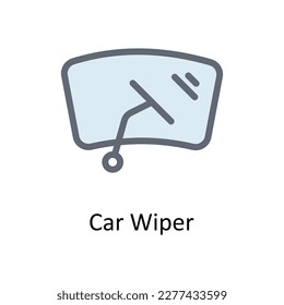 Vector de limpiaparabrisas de coche    Rellenar iconos de contorno. Material gráfico simple