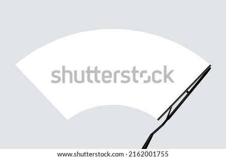Car wiper windshield winter clean front window background. Vector windscreen clean glass vector