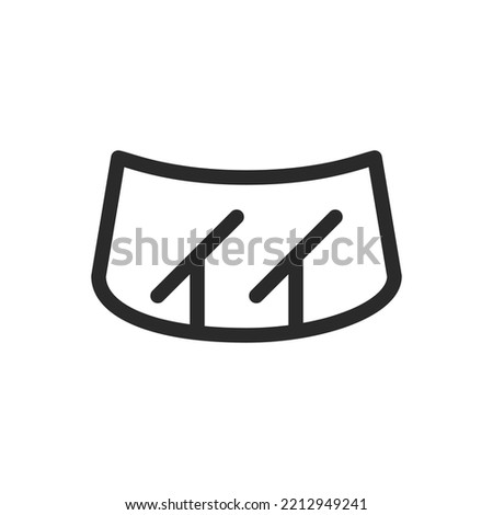 Car wipers outline icons, car windshield brush vector icon with editable stroke