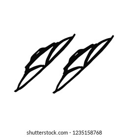 car wipers silhouette vector. isolated object.