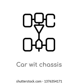 car wit chassis vector line icon. Simple element illustration. car wit chassis outline icon from transport concept. Can be used for web and mobile