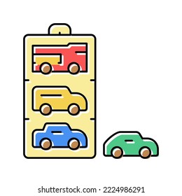 car wooden toy color icon vector. car wooden toy sign. isolated symbol illustration