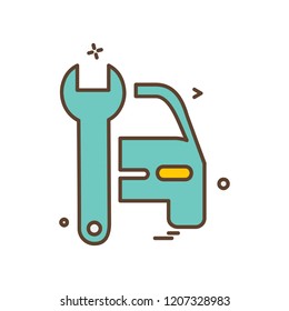 Car workshop icon design vector