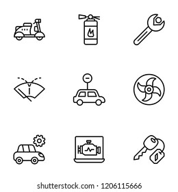 Car Workshop Line Vector Icons