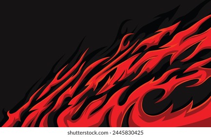 Car wrap abstract decal design template. Burning fire abstract background. Jersey fabric abstract livery