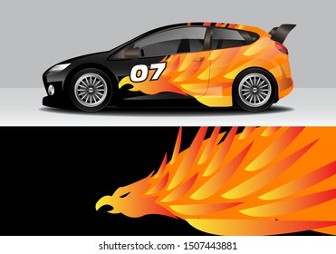 car wrap colorful modern phoenix vector design background. eps10