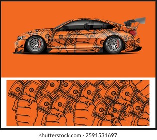 car wrap with colorful modern and Vehicle template